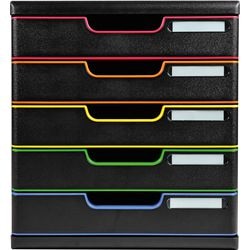 5 Fächer Box Exacompta Modulo, Schwarz, Harlequin
