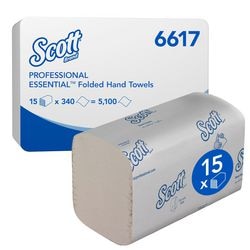 Papierhandt&uuml;cher Scott Essential 6617 Recycled Z-falz Wei&szlig; 1-lagig