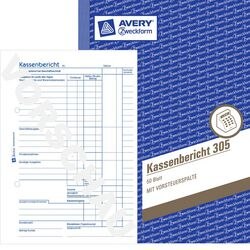 AVERY Zweckform Kassenbericht 305-5 DIN A5 21 x 14,85 cm Weiß 5 Stück