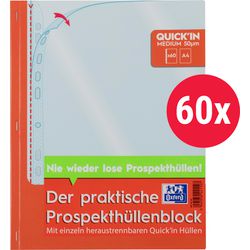 OXFORD Economy Prospekthüllen DIN A4 Glasklar Transparent 50 Mikron
