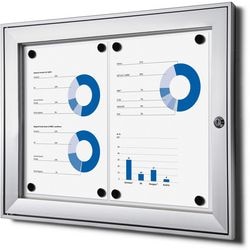 Abschließbarer Schaukasten SHOWDOWN SCS2xA4 Silber Aluminium
