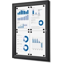 Abschließbarer Schaukasten SHOWDOWN SCS4xA4C9005 Schwarz Aluminium