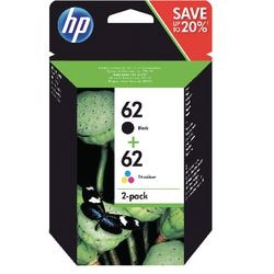 HP 62 Original Tintenpatrone N9J71AE Schwarz, Cyan, Magenta, Gelb Multipack