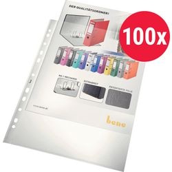 Bene Prospekthüllen DIN A4 Glasklar 60 Mikron PP (Polypropylen) Oben 11 Löcher