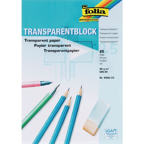 Durchschlagpapier Folia DIN A4 80 g/m² Transparent