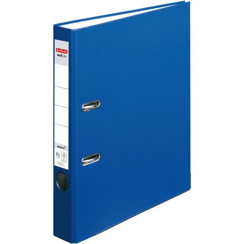 Herlitz Ordner Aus PP-Folie – A4, Blau, Mit Druckknopfverschluss – Für Bis Zu 200 Blatt, Büro & Schule